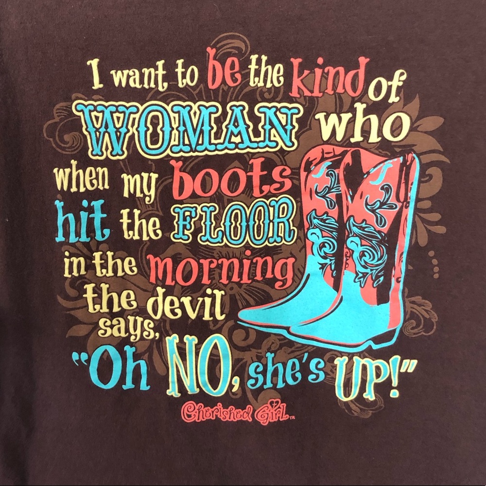 🏈Cherished Girl brown T-shirt sz. M??